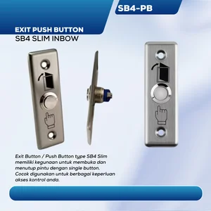 Tombol Exit SB4 Stainless Steel untuk Sistem Akses Kontrol Pintu 