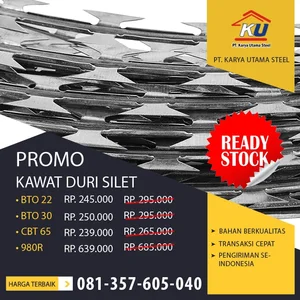 Kawat Duri Silet BTO 22 tahan karat