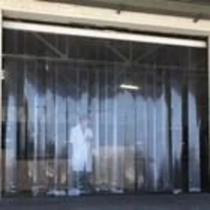 Tirai PVC Curtain Blue Clear transparant