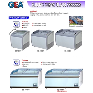 Sliding Curve Glass Freezer Gea Sd-160