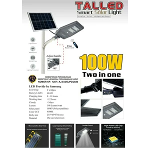 Lampu Jalan PJU LED Talled Smart Solar 2in1 100W