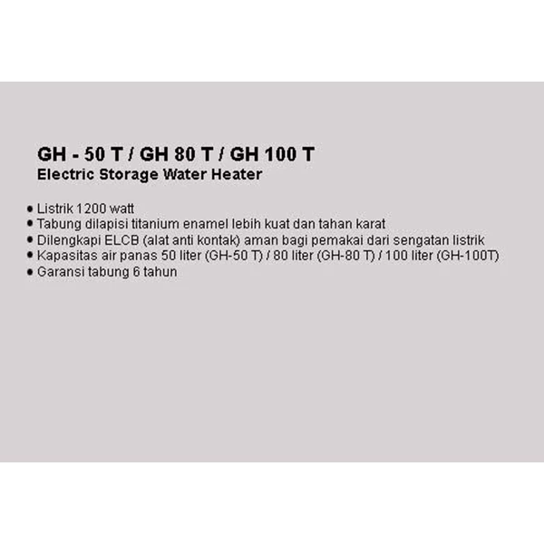 Water Heater Listrik Gainsborough GH 50 T