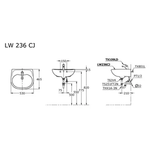 Wastafel Toto LW 236 CJ