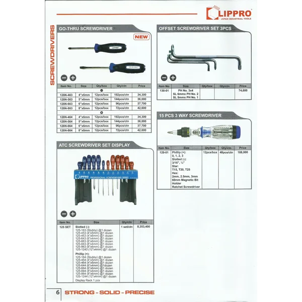 Lippro Obeng Screwdriver Set 3 Pcs