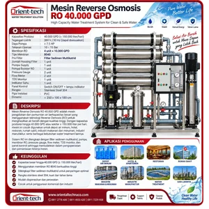Mesin Reverse Osmosis 40.000 GPD Sistem Pengolahan Air Industri