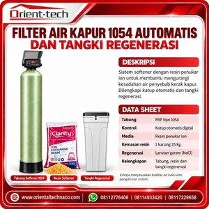 Filter Air Kapur 1054 Otomatis Lengkap Resin 25 Kg dan Tangki Regenerasi
