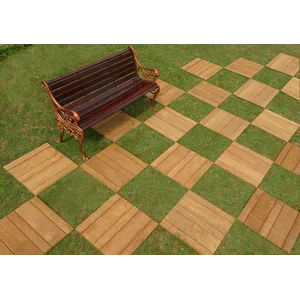 Lantai Kayu Parket Decktile Outdoor Ukuran 50Cm X 50Cm