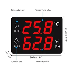 Thermohygrometer Layar Besar ukuran 14 Inch tanpa Alarm eksternal AS-106A