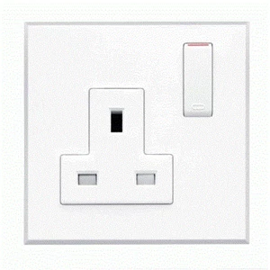 Switch Rania Accessories UK Single Switched Socket In BB. BC. BN. SB or SC SN.