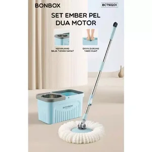 Alat Pel Lantai Bonbox BCT50201 Spinning Mop dengan ember putar 2in1 cuci dan bilas