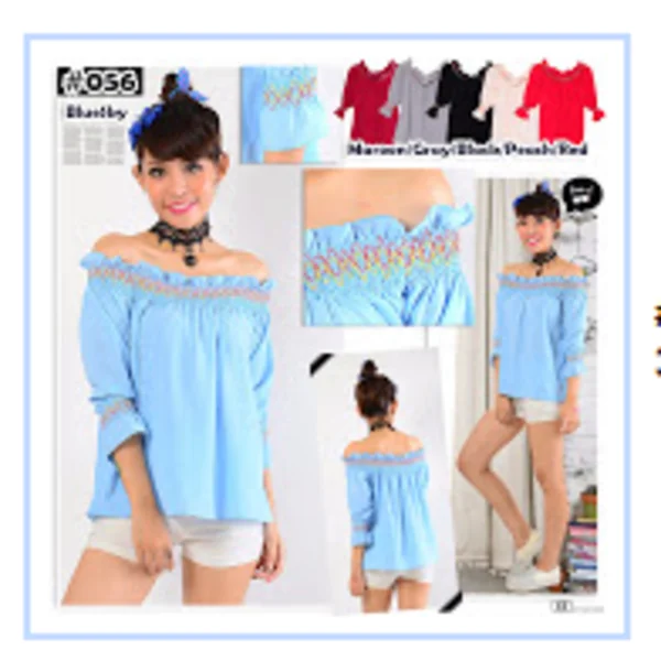  Baju Atasan Wanita Material Bubble - 6 Warna
