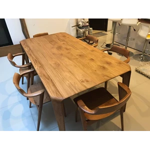 Solid Wood 6 Seat Dining Table Set