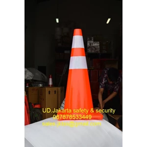 The LIMITING TRAFFIC SECURITY CONE ROAD VEHICLE PVC RUBBER RED BASE HEIGHT 70 cm