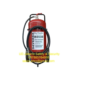 fire extinguishers fire large wheeled spray poisons flames APAB saverex 100 kg cheap trolly