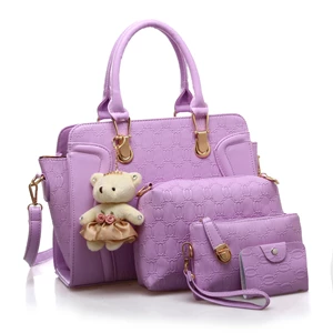 Tas Tangan Wanita Import New Satu Set 4 In 1 Warna Purple (Ungu)