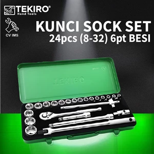 Kunci Sock Set 24pcs 1/2" 8-32mm 6PT BESI TEKIRO SC-SEO598