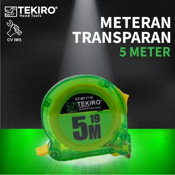 Meteran Roll Transparan TEKIRO 5 Meter GT-MT1719