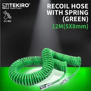 Recoil Hose With Spring Green TEKIRO 12M 5x8mm AT-RH1117