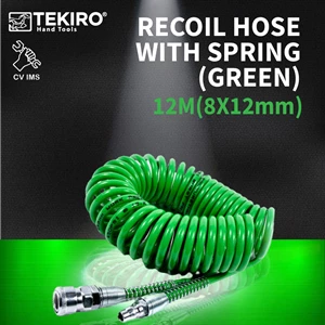 Recoil Hose With Spring Green TEKIRO 12M 8x12mm AT-RH1125