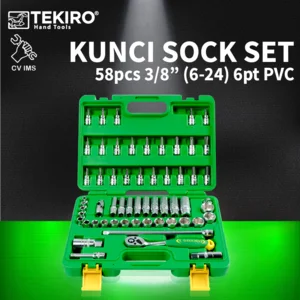 Kunci Sock Set 58pcs 3/8" 6-24mm 6PT PVC TEKIRO SC-SE0621