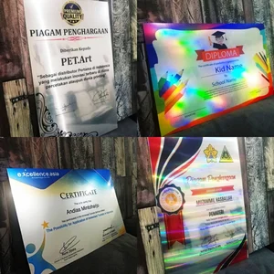Cetak Sertifikat Premium (Bahan Tempelan Plakat) Size 18 Cm X 28 Cm