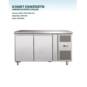 KOMET EGN 2100 TN Kulkas Undercounter Pendingin Dapur Restoran 2 Pintu