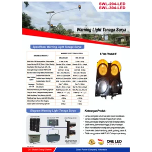 Warning Light Tenaga Surya 20Cm - Lampu Flash Hati-Hati