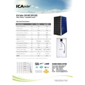 ICA Solar Cell 150 Wp Monocrystalline