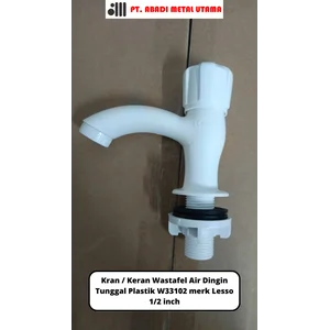 Kran Wastafel / Keran Wastafel Air Dingin Tunggal Plastik W33102 merk Lesso 1/2 inch