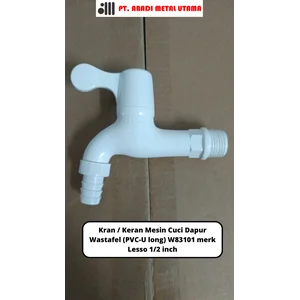 Kran Wastafel / Keran Mesin Cuci Dapur Wastafel (PVC-U long) W83101 merk Lesso 1/2 inch