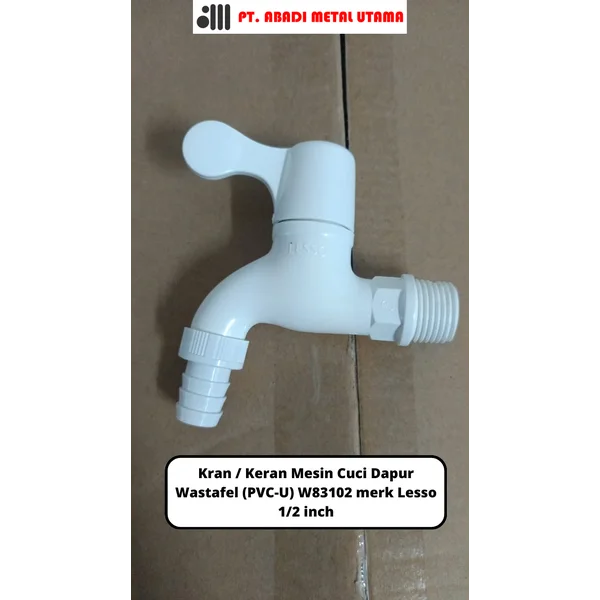 Kran Wastafel / Keran Mesin Cuci Dapur Wastafel (PVC-U) W83102 merk Lesso 1/2 inch