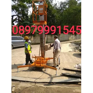 Scissor Lift Tangga Elektrik Aluminium Work Platform Dual Mast untuk 2 Orang Tinggi 10 Meter sampai 16 Meter GTWY 10 1000 