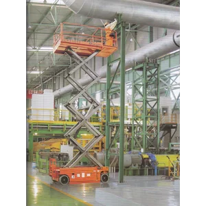 Mobile Vertical Lift Model Gunting Scissor Lift Tinggi 10 Meter sampai 16 Meter
