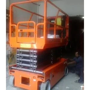 Mobile Vertical Lift Model Gunting Scissor Lift Tinggi 10 Meter sampai 16 Meter