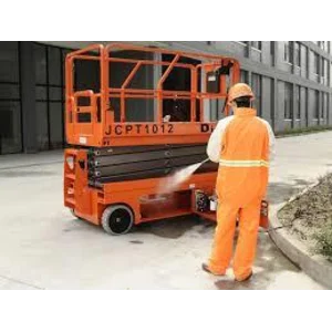 Mobile Vertical Lift Model Gunting Scissor Lift Tinggi 10 Meter sampai 16 Meter