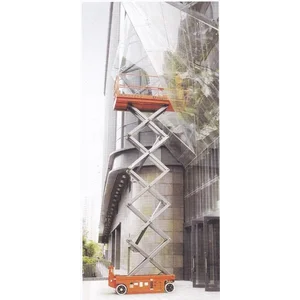Mobile Vertical Lift Model Gunting Scissor Lift Tinggi 10 Meter sampai 16 Meter
