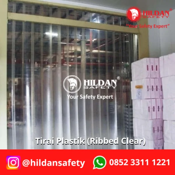  TIRAI PVC STRIP CURTAIN TIRAI PLASTIK RIBBED JENDELA BENING CLEAR GULUNG  UKURAN PER METER 2 MM X 20 CM JAKARTA