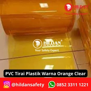 PVC STRIP CURTAIN / PVC PLASTIC CURTAINS PER ROLL ORANGE CLEAR JAKARTA