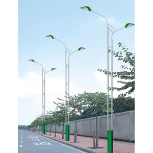  Tiang Lampu PJU Oktagonal 6 meter Double Parabolic