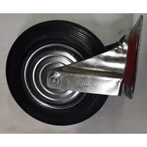  Roda Caster Wheel Swivel 8" Rubber  Heavy Duty