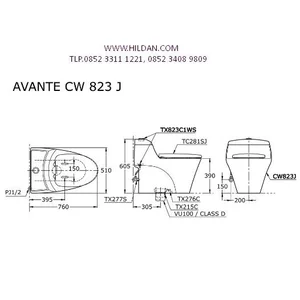  Closed Duduk Merk TOTO Type CW823J 