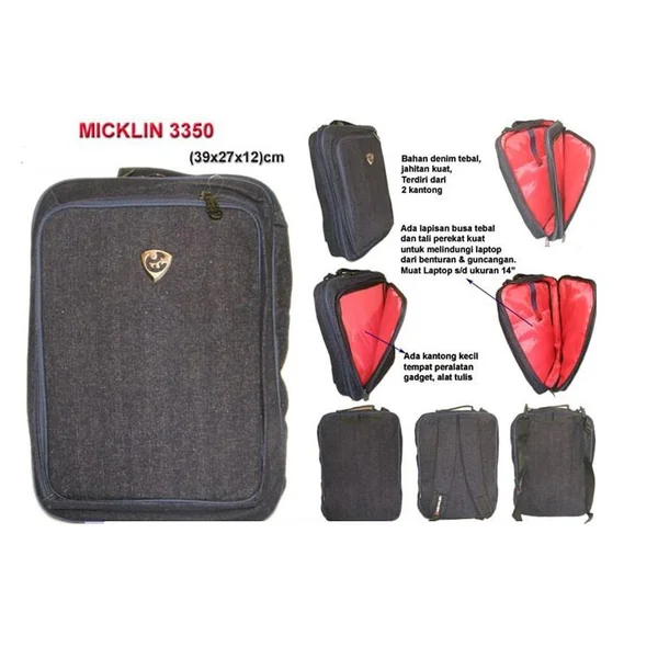 Tas Laptop 3 IN 1 - MICLIN 3350 Tebal 