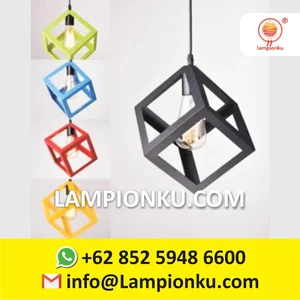 L-651 Kap Lampu Kubus Segiempat Hias Untuk Kafe Vintage