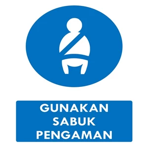 Warning Board - Safety Sign Use Seat Belts Size 40x60 cm