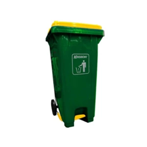 Krisbow Outdoor Pedal Trash With Lid 240 Ltr - Green