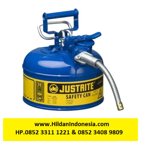 Justrite 7210320 Type II Blue AccuFlow with Hose Safety Container