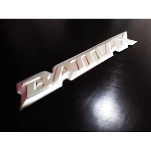 design custom stiker emboss alumunium 