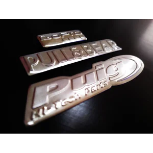 design custom stiker emboss alumunium 