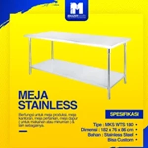 Meja Stainless Steel Maxzer (Bisa Custom)