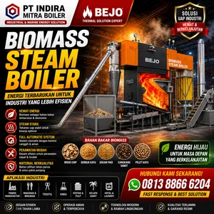 Biomass Steam Boiler/Industrial Biomass Boiler/Biomass Steam Boiler Efficiency/ BOILER BIOMASA PT INDIRA MITRA BOILER